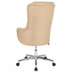 Best reviews of 😀 Scranton & Co Contemporary High Back Swivel Office Chair In Beige 👏 -Deals Writing Desks Store 2437124 3 L