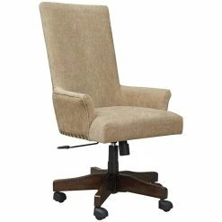 Promo 🧨 Scranton & Co Modern Adjustable Swivel Office Chair In Light Brown 🛒