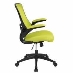 Budget 😉 Scranton & Co Modern Mid Back Mesh Office Swivel Chair In Green ❤️ -Deals Writing Desks Store 2437137 1 L