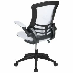 Deals 🔔 Scranton & Co Modern Mid Back Mesh Office Swivel Chair In White 😀 -Deals Writing Desks Store 2437140 2 L