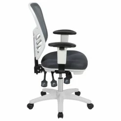 Cheap 💯 Scranton & Co Mid Back Executive Mesh Office Swivel Chair In Gray And White 👍 -Deals Writing Desks Store 2437155 10 L