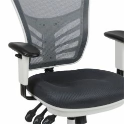 Cheap 💯 Scranton & Co Mid Back Executive Mesh Office Swivel Chair In Gray And White 👍 -Deals Writing Desks Store 2437155 5 L