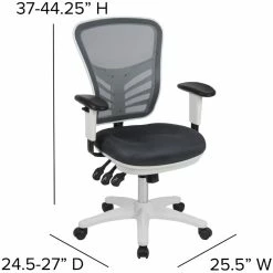 Cheap 💯 Scranton & Co Mid Back Executive Mesh Office Swivel Chair In Gray And White 👍 -Deals Writing Desks Store 2437155 8 L