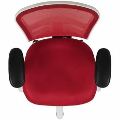 New ✔️ Scranton & Co Mid Back Executive Mesh Office Swivel Chair In Red And White 👍 -Deals Writing Desks Store 2437156 4 L