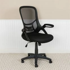 Deals 🔔 Scranton & Co High-Back Ergonomic Mesh Office Swivel Chair In Black ✔️ -Deals Writing Desks Store 2437157 1 L