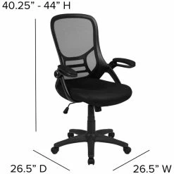 Deals 🔔 Scranton & Co High-Back Ergonomic Mesh Office Swivel Chair In Black ✔️ -Deals Writing Desks Store 2437157 8 L