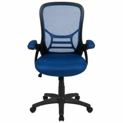 Promo ✨ Scranton & Co High-Back Ergonomic Mesh Office Swivel Chair In Blue ✔️ -Deals Writing Desks Store 2437158 2 L