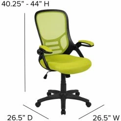 Buy 🎉 Scranton & Co High-Back Ergonomic Mesh Office Swivel Chair In Green 🔥 -Deals Writing Desks Store 2437159 8 L