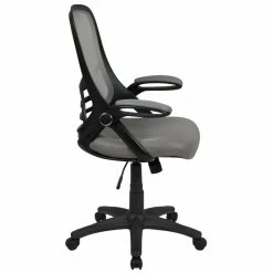 Wholesale 😀 Scranton & Co High-Back Ergonomic Mesh Office Swivel Chair In Light Gray 🎁 -Deals Writing Desks Store 2437160 10 L