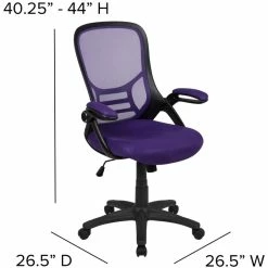 Cheap 🛒 Scranton & Co High-Back Ergonomic Mesh Office Swivel Chair In Purple ⌛ -Deals Writing Desks Store 2437162 8 L