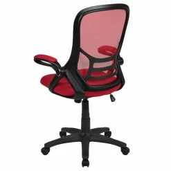Wholesale ❤️ Scranton & Co High-Back Ergonomic Mesh Office Swivel Chair In Red 🛒 -Deals Writing Desks Store 2437163 11 L