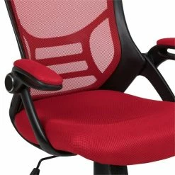 Wholesale ❤️ Scranton & Co High-Back Ergonomic Mesh Office Swivel Chair In Red 🛒 -Deals Writing Desks Store 2437163 5 L