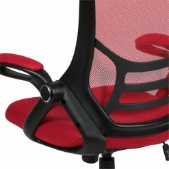 Wholesale ❤️ Scranton & Co High-Back Ergonomic Mesh Office Swivel Chair In Red 🛒 -Deals Writing Desks Store 2437163 6 L