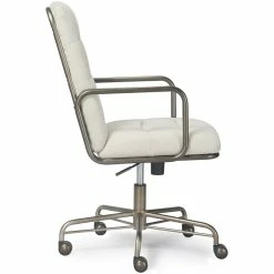 Budget 😀 Scranton & Co Modern Executive Fabric Desk Chair In Cream 👏 -Deals Writing Desks Store 2437191 2 L