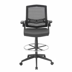 Top 10 🛒 Scranton & Co Sit-Stand Adjustable Mesh Chair With Flip Arms 🎁 -Deals Writing Desks Store 2437192 3 L