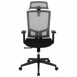 Hot Sale ❤️ Scranton & Co High Back Ergonomic Mesh Office Swivel Chair In Gray And Black 🤩 -Deals Writing Desks Store 2437218 11 L
