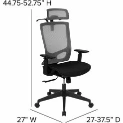 Hot Sale ❤️ Scranton & Co High Back Ergonomic Mesh Office Swivel Chair In Gray And Black 🤩 -Deals Writing Desks Store 2437218 19 L