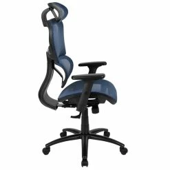 Wholesale ⌛ Scranton & Co High Back Ergonomic Mesh Office Swivel Chair In Blue 🥰 -Deals Writing Desks Store 2437219 12 L