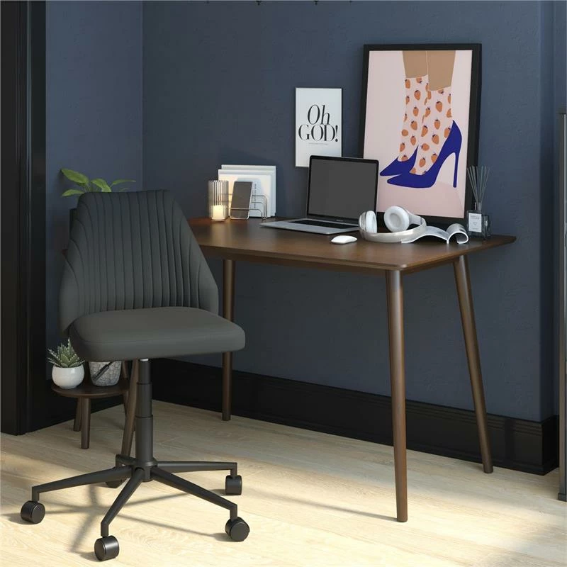 Cheap ๐คฉ Scranton & Co Modern Office Chair With Casters In Gray Linen ๐ 4 Cheap ๐คฉ Scranton & Co Modern Office Chair With Casters In Gray Linen ๐ - Image 2