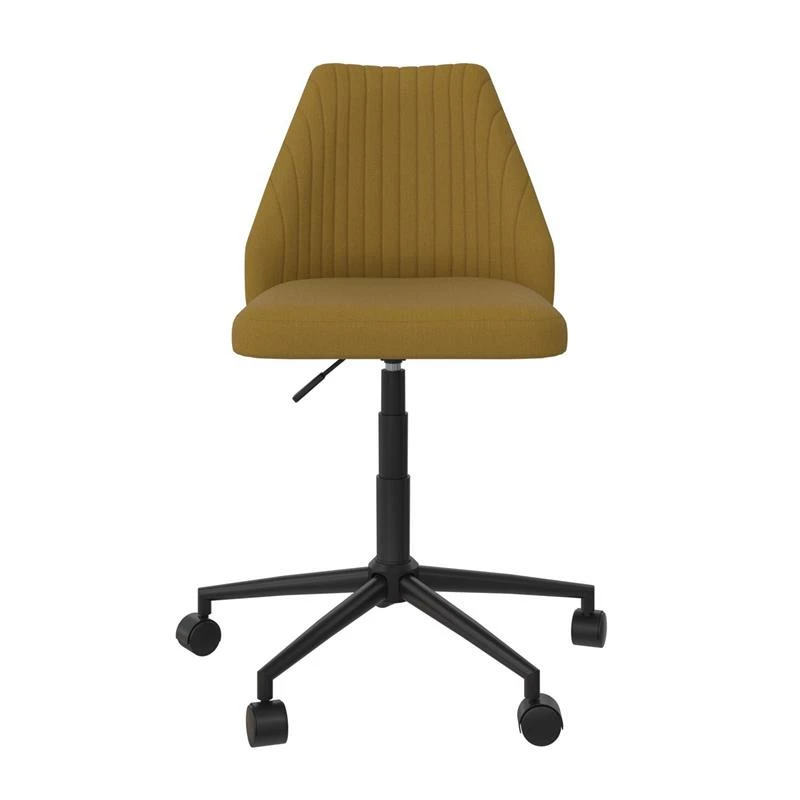 Outlet ๐งจ Scranton & Co Modern Office Chair With Casters In Mustard Linen ๐ 6 Outlet ๐งจ Scranton & Co Modern Office Chair With Casters In Mustard Linen ๐ - Image 4