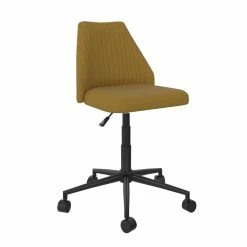 Outlet 🧨 Scranton & Co Modern Office Chair With Casters In Mustard Linen 👍