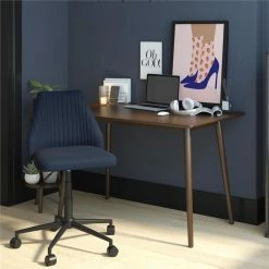 Flash Sale ๐ Scranton & Co Modern Office Chair With Casters In Blue Linen ๐ 10 Flash Sale ๐ Scranton & Co Modern Office Chair With Casters In Blue Linen ๐ -Deals Writing Desks Store 2437266 1 L