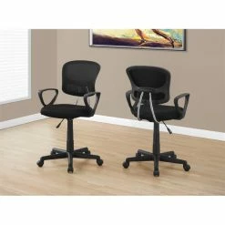 Best Sale 🤩 Scranton & Co Contemporary Adjustable Office Chair In Black 🧨 -Deals Writing Desks Store 2437818 1 L