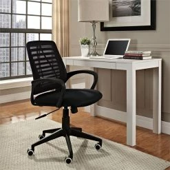 Hot Sale 👏 Scranton & Co Contemporary Mesh Office Chair In Black ✔️ -Deals Writing Desks Store 2437831 3 L