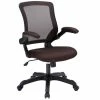 Discount ⭐ Scranton & Co Modern Breathable Mesh Back Office Chair In Brown 👍 -Deals Writing Desks Store 2437872 L