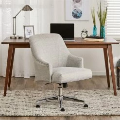 Coupon 🔥 Scranton & Co Contemporary Office Chair In Light Gray ❤️ -Deals Writing Desks Store 2437901 11 L