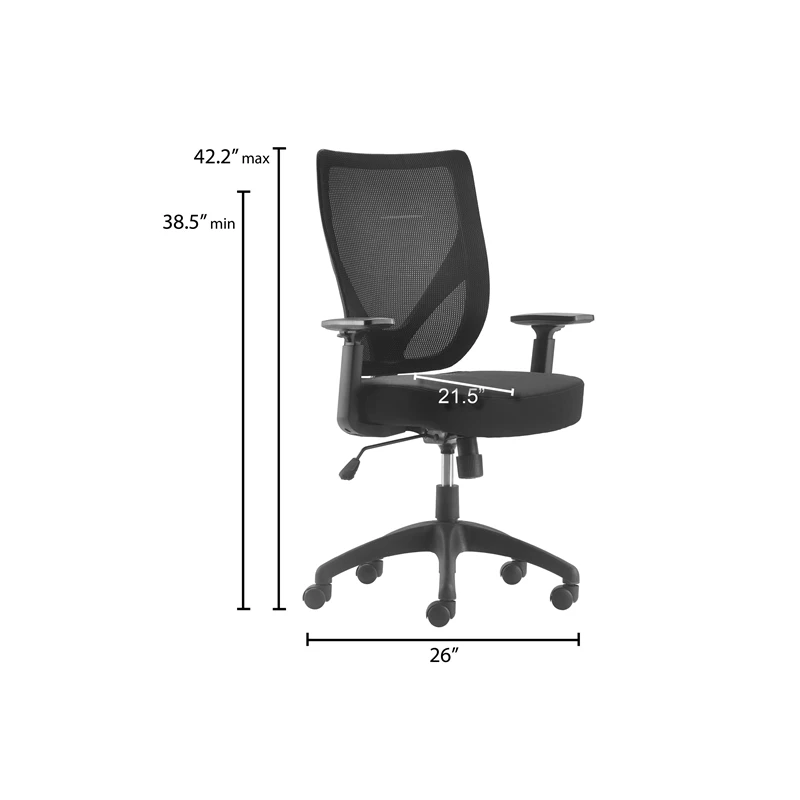 Deals 👏 Scranton & Co Modern Jet Black Mesh Office Chair With Nylon Base ❤️ 11 Deals 👏 Scranton & Co Modern Jet Black Mesh Office Chair With Nylon Base ❤️ - Image 9