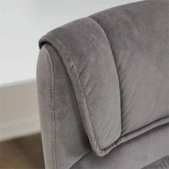 Buy 👍 Scranton & Co Executive Office Chair In Velvet Gray Microfiber Black Base ⌛ -Deals Writing Desks Store 2437968 23 L