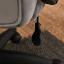 Buy 👍 Scranton & Co Executive Office Chair In Velvet Gray Microfiber Black Base ⌛ -Deals Writing Desks Store 2437968 27 L