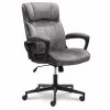 Buy 👍 Scranton & Co Executive Office Chair In Velvet Gray Microfiber Black Base ⌛ -Deals Writing Desks Store 2437968 L