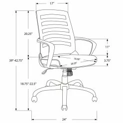 Best deal 🥰 Scranton & Co Ergonomic Swivel Office Chair In White And Gray 💯 -Deals Writing Desks Store 2437970 3 L