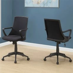 Budget 👍 Scranton & Co Contemporary Swivel Office Chair In Black 🥰 -Deals Writing Desks Store 2437972 1 L