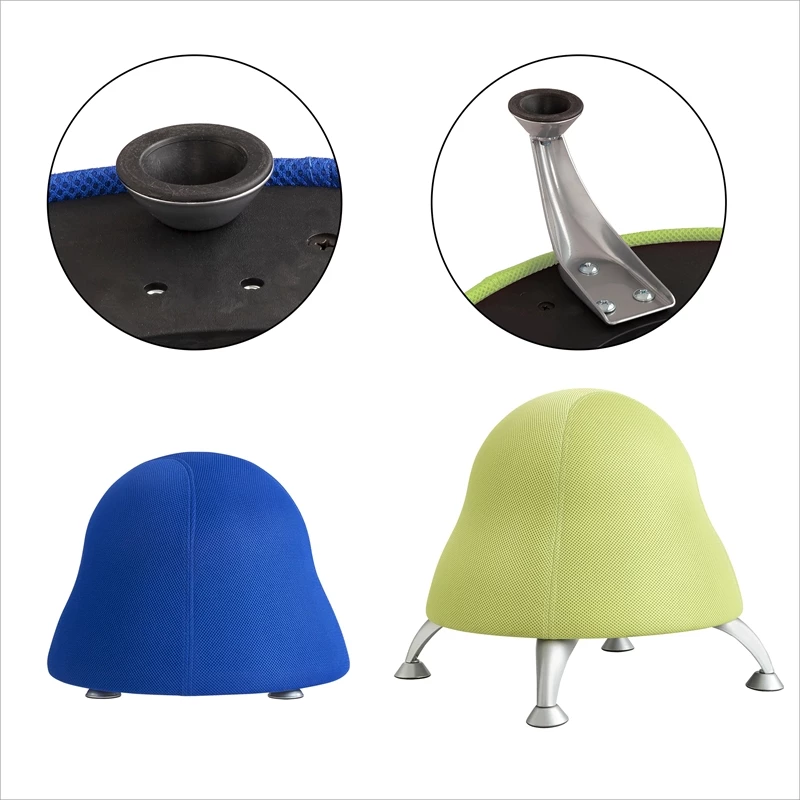 Promo 😍 Scranton & Co Low Profile Vinyl Upholstered Ball Chair In Blue ❤️ 5 Promo 😍 Scranton & Co Low Profile Vinyl Upholstered Ball Chair In Blue ❤️ - Image 3