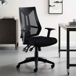 Hot Sale 🌟 Scranton & Co Mesh Ergonomic Adjustable Swivel Office Chair In Black ⭐ -Deals Writing Desks Store 2437988 1 L