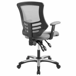 Cheapest ⭐ Scranton & Co Modern Mesh Adjustable Swivel Office Chair In Gray ❤️ -Deals Writing Desks Store 2437991 3 L