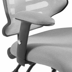 Cheapest ⭐ Scranton & Co Modern Mesh Adjustable Swivel Office Chair In Gray ❤️ -Deals Writing Desks Store 2437991 4 L