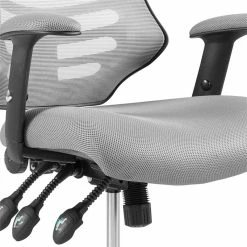 Cheapest ⭐ Scranton & Co Modern Mesh Adjustable Swivel Office Chair In Gray ❤️ -Deals Writing Desks Store 2437991 6 L