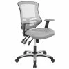 Cheapest ⭐ Scranton & Co Modern Mesh Adjustable Swivel Office Chair In Gray ❤️ -Deals Writing Desks Store 2437991 L