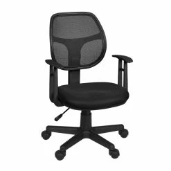 Brand new 🛒 Scranton & Co Contemporary Swivel Chair With Arms In Black ⌛