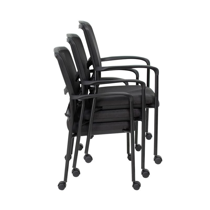 Budget 🎉 Scranton & Co Contemporary Side Chair With Casters In Black 🎁 7 Budget 🎉 Scranton & Co Contemporary Side Chair With Casters In Black 🎁 - Image 5