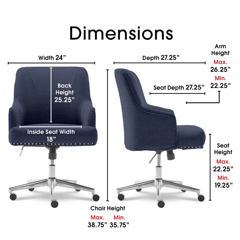 Deals 👍 Scranton & Co Contemporary Home Office Chair Blue Twill 🥰 6 Deals 👍 Scranton & Co Contemporary Home Office Chair Blue Twill 🥰 - Image 4
