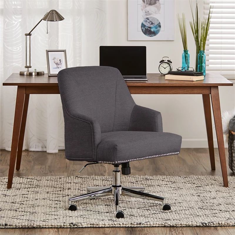 Brand new 😉 Scranton & Co Contemporary Home Office Chair Graphite Twill 🎉 5 Brand new 😉 Scranton & Co Contemporary Home Office Chair Graphite Twill 🎉 - Image 3