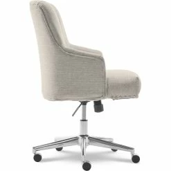 Cheap 💯 Scranton & Co Modern Home Office Chair In Cozy Ivory White Fabric 🔔 -Deals Writing Desks Store 2438018 12 L