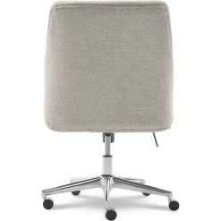 Cheap 💯 Scranton & Co Modern Home Office Chair In Cozy Ivory White Fabric 🔔 -Deals Writing Desks Store 2438018 14 L