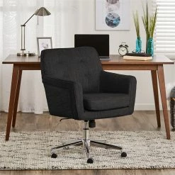 Best Sale 🔔 Scranton & Co Contemporary Home Office Chair Charcoal Charm 👍 -Deals Writing Desks Store 2438020 14 L