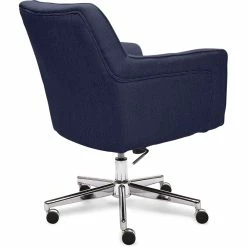 Discount 🔥 Scranton & Co Contemporary Home Office Chair Blue Twill Fabric 🌟 -Deals Writing Desks Store 2438023 23 L